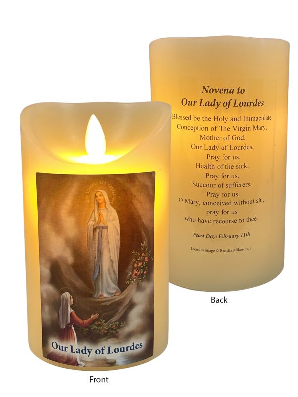LED Wax Candle - Our Lady of Lourdes (142473)