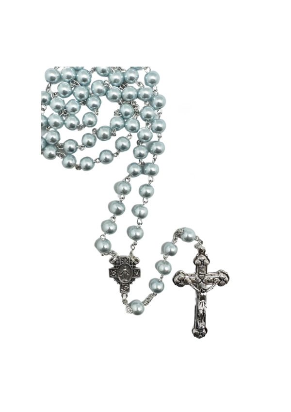 Blue Mother of Pearl Rosary (143807)