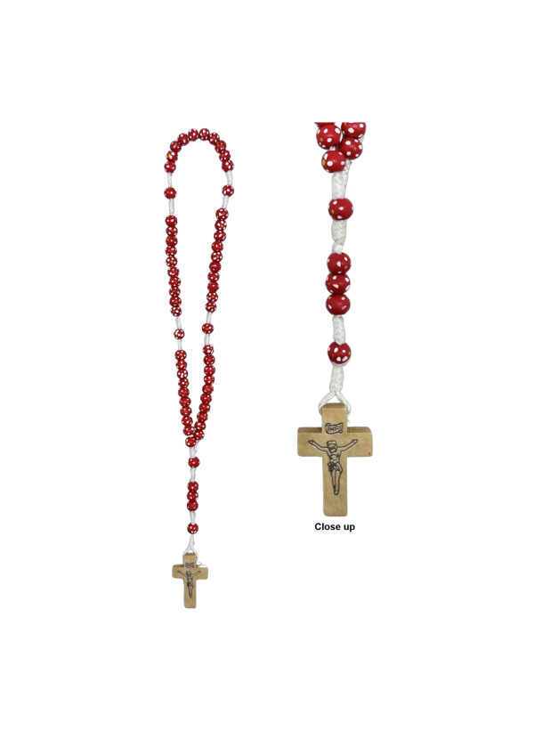 Child's Red Wood Rosary (124722)
