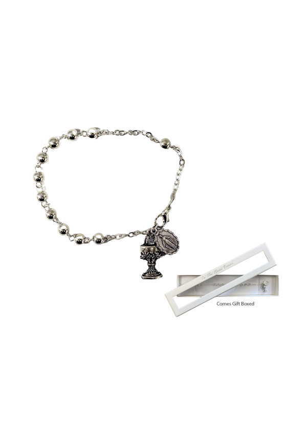 Silver Communion Rosary Bracelet (143872)