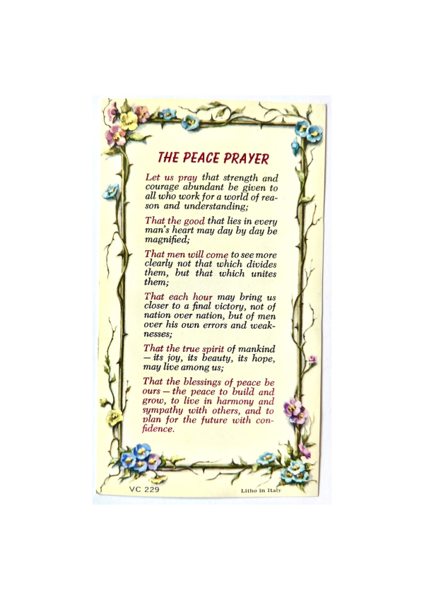 'The Peace Prayer' Holy Card (127148)