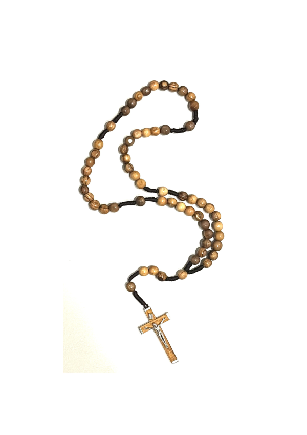 Olive Wood Corded Rosary (130140)