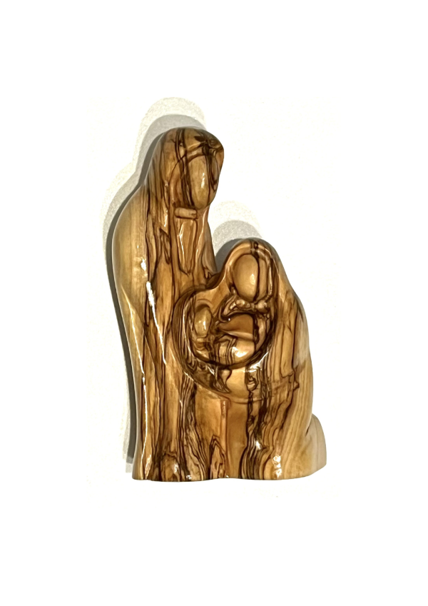 12cm Olive Wood Holy Family, Mary Kneeling (142797)
