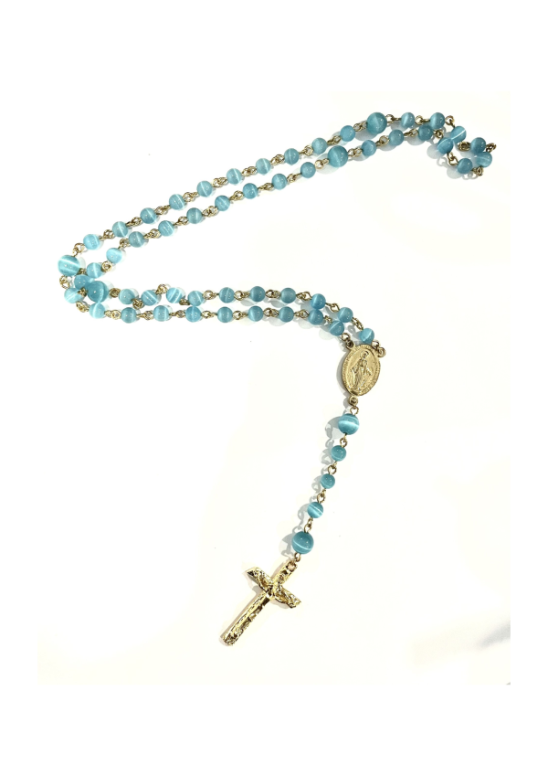 Blue Cat's Eye Rosary (135829)