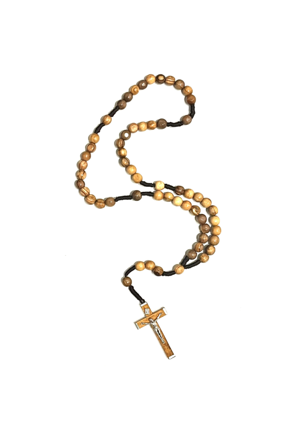 Olive Wood Corded Rosary (130140)