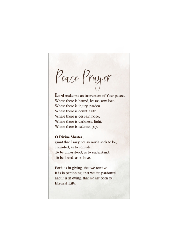'Peace Prayer' Holy Card (B, 127148)