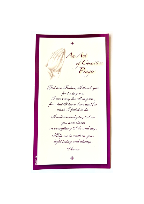 'An Act of Contrition Prayer' Holy Card (127148)