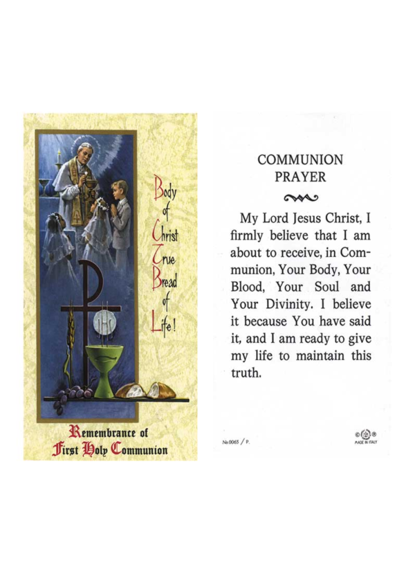 'Remembrance of First Holy Communion' Holy Card (127148)