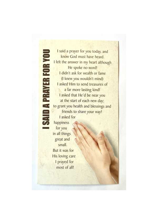 'I Said a Prayer for You' Holy Card (127148)