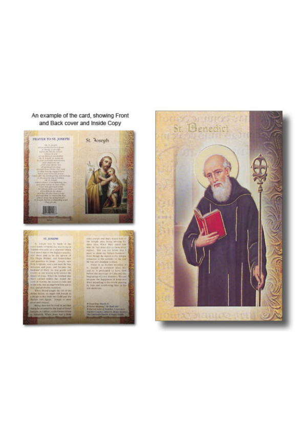 St. Benedict Biography and Prayer Card (132130)