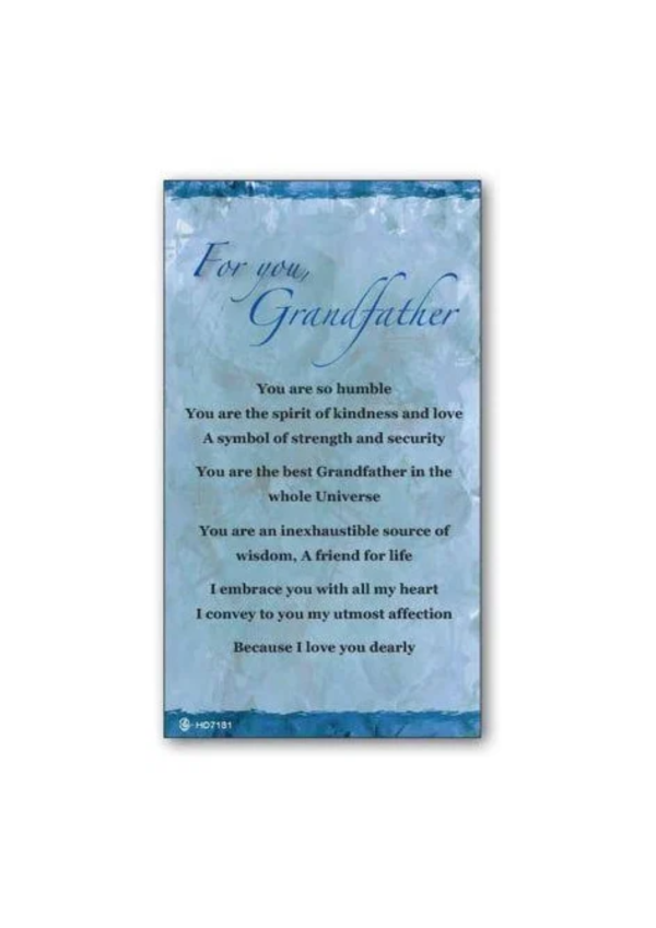 'For you, Grandfather' Holy Card (127148)