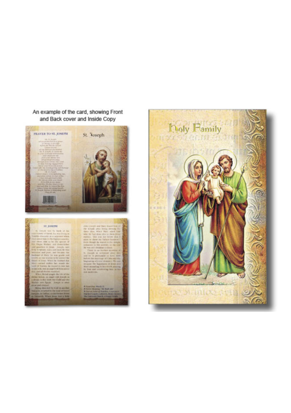Holy Family Biography and Prayer Card (132114)