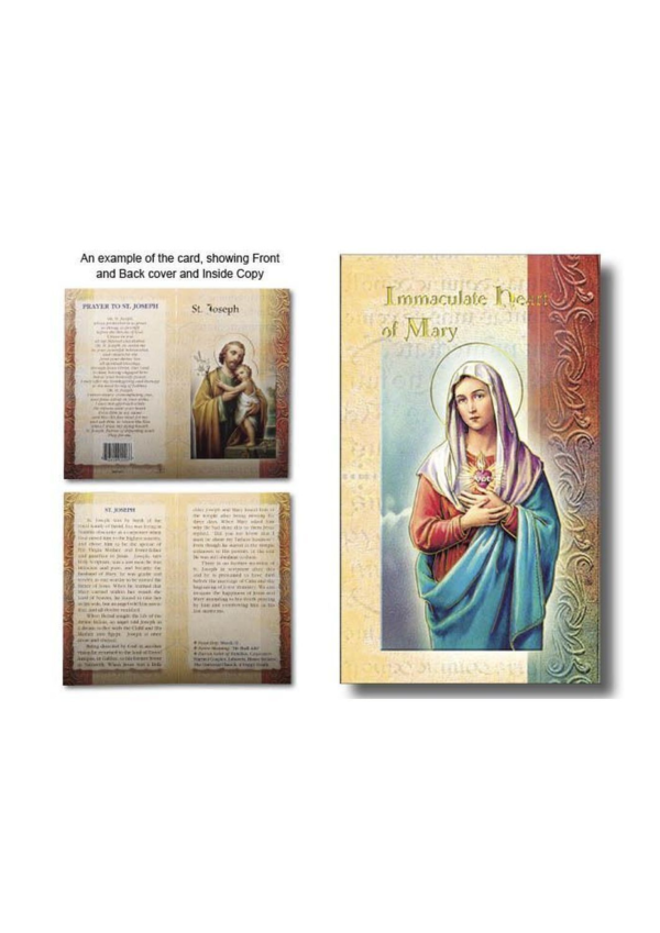 Immaculate Heart of Mary Biography and Prayer Card (132104)