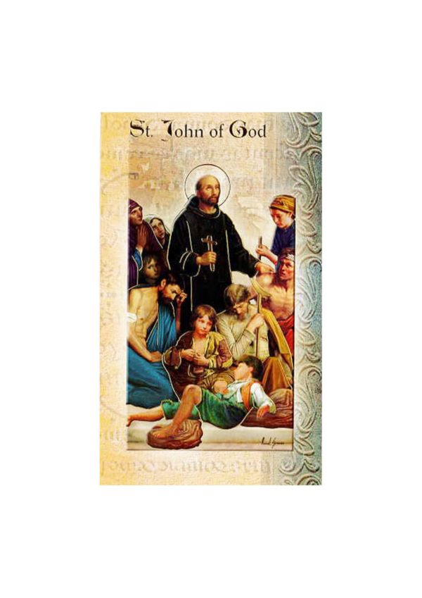 St. John of God Biography and Prayer Card (141938)